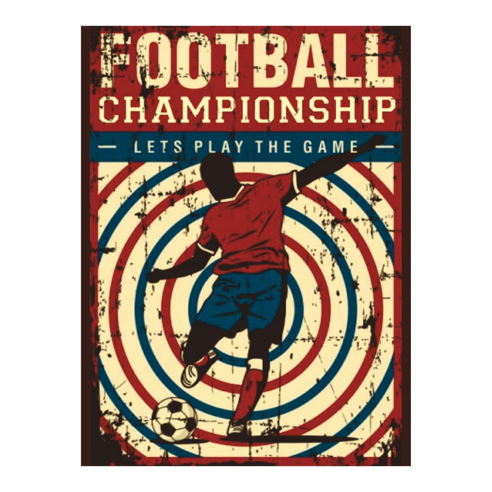 Football Championship Retro Ahşap Tablo