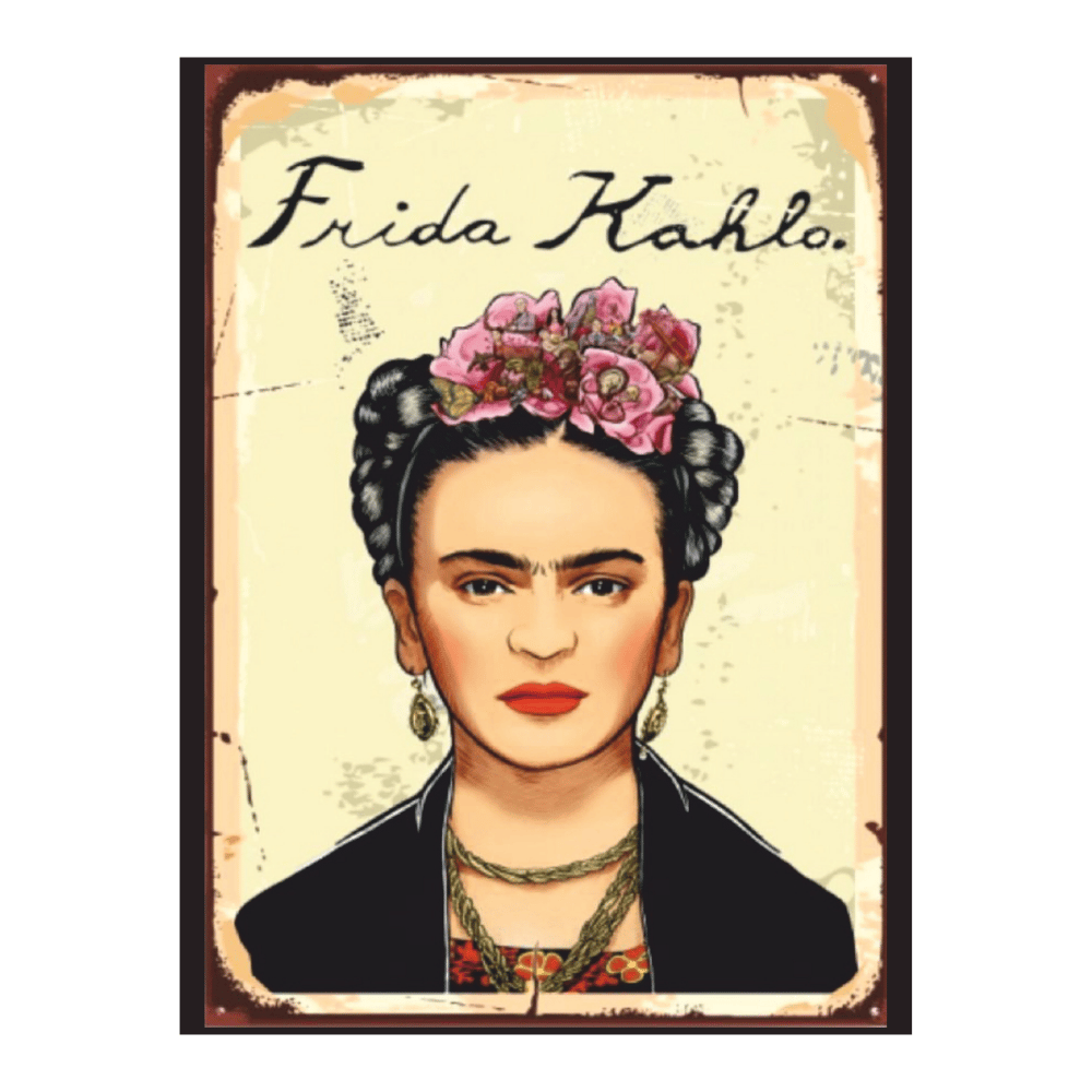 Frida Kahlo Portre Retro Ahşap Tablo