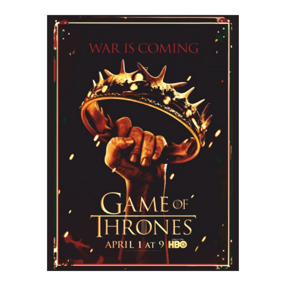 Game of Thrones – War Is Coming Retro Ahşap Tablo