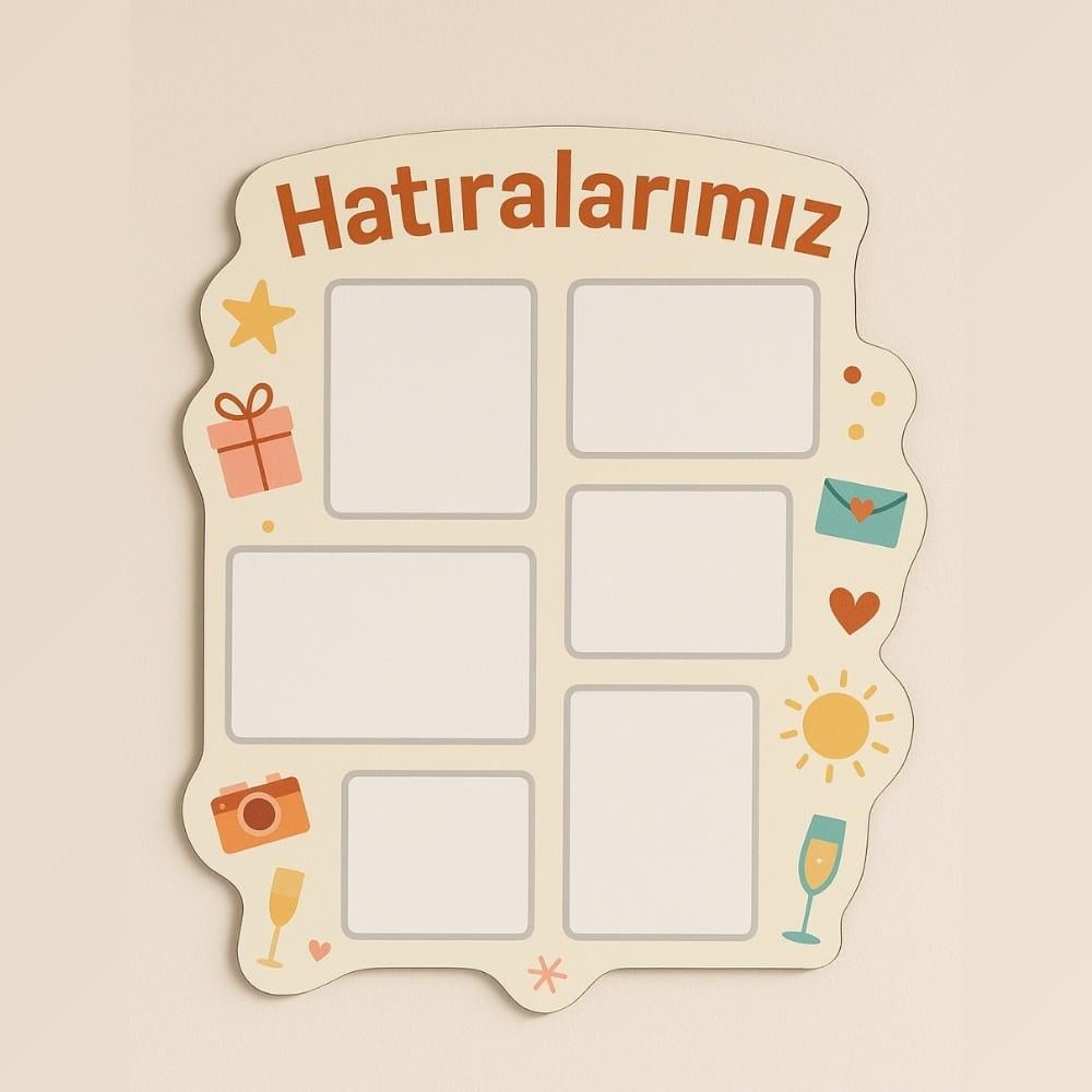 Hatıra Panosu - Boş Alanlı Kişiye Özel Ahşap Tasarım