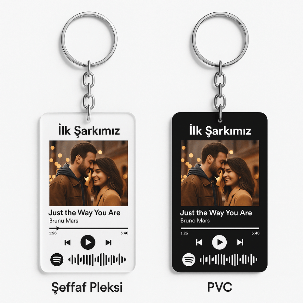 İlk Şarkımız Spotify Anahtarlık - Şeffaf Pleksi & PVC