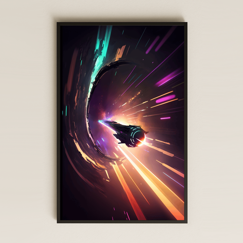 Işık Hızında Warp Geçişi Temalı Pleksi Tablo - Kozmik Enerji Dekoru