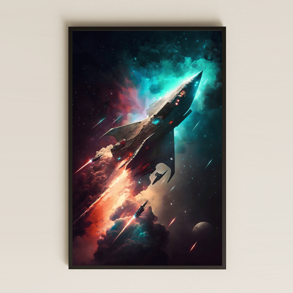 Işık Hızında Yükselen Uzay Gemisi Temalı Pleksi Tablo - Dinamik Bilimkurgu Dekoru