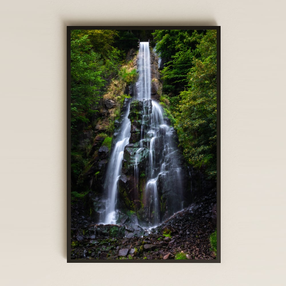 Katmanlı Orman Şelalesi UV Baskılı Doğa Tablosu