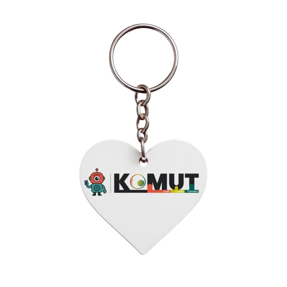 Kişiye Özel Kalp PVC Anahtarlık - UV Baskılı 45mm