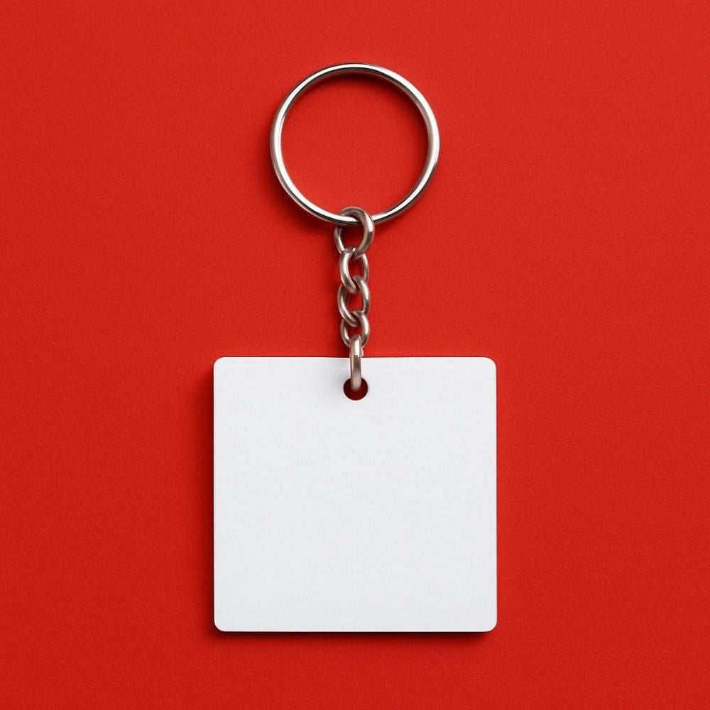 Kişiye Özel Kare PVC Anahtarlık - UV Baskılı, 45x45mm