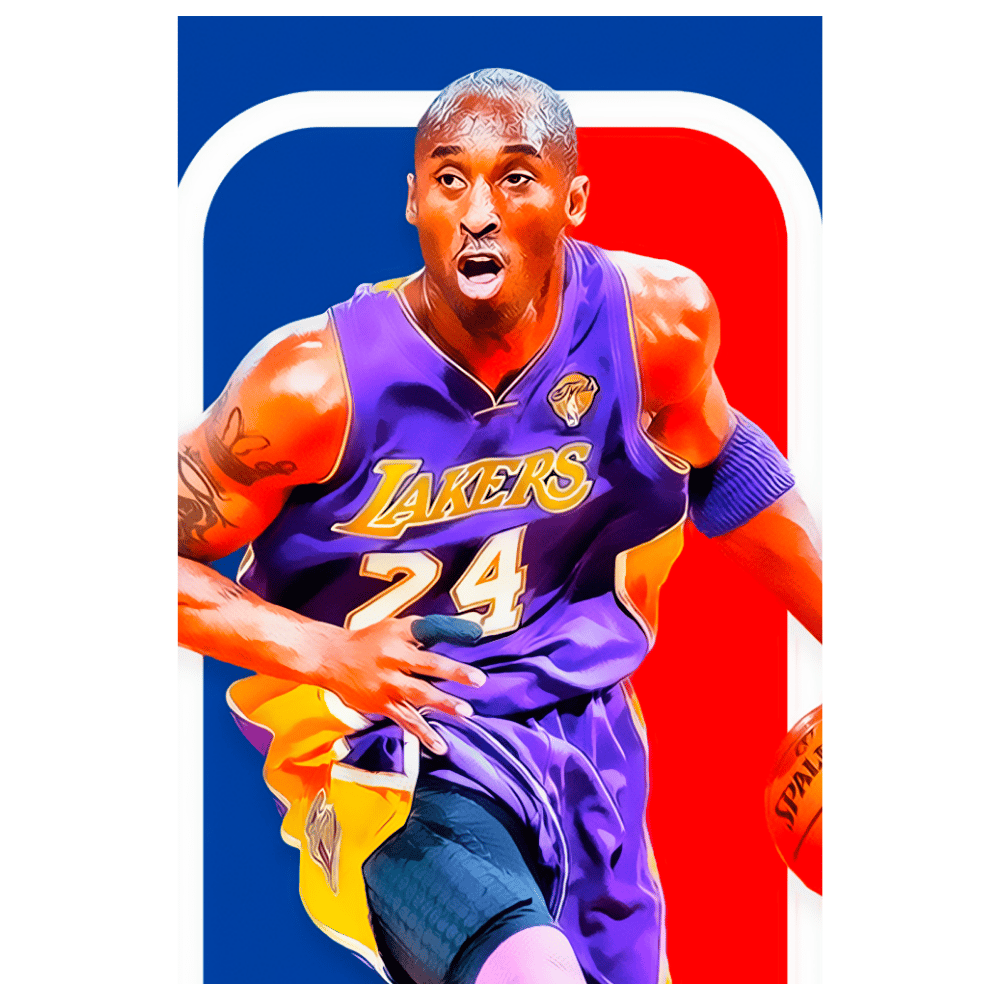 Kobe Bryant Lakers Formasıyla Retro Ahşap Tablo