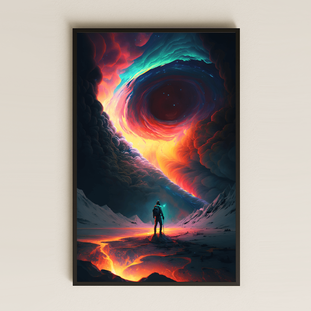 Kozmik Girdaba Bakan Astronot Pleksi Tablo - Bilimkurgu Rüya Manzara Dekoru
