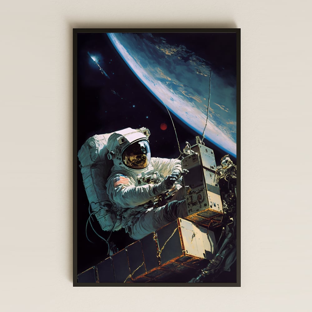 NASA Görevi Temalı Astronot Pleksi Tablo - Uzay İstasyonu Üzerinde