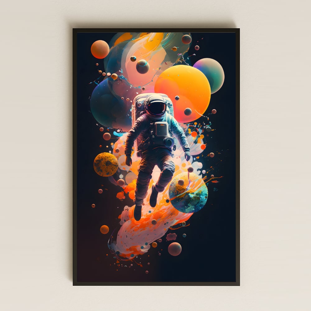 Neon Warp Geçidi Temalı Uzay Gemisi Pleksi Tablo - Hız ve Renk Patlaması