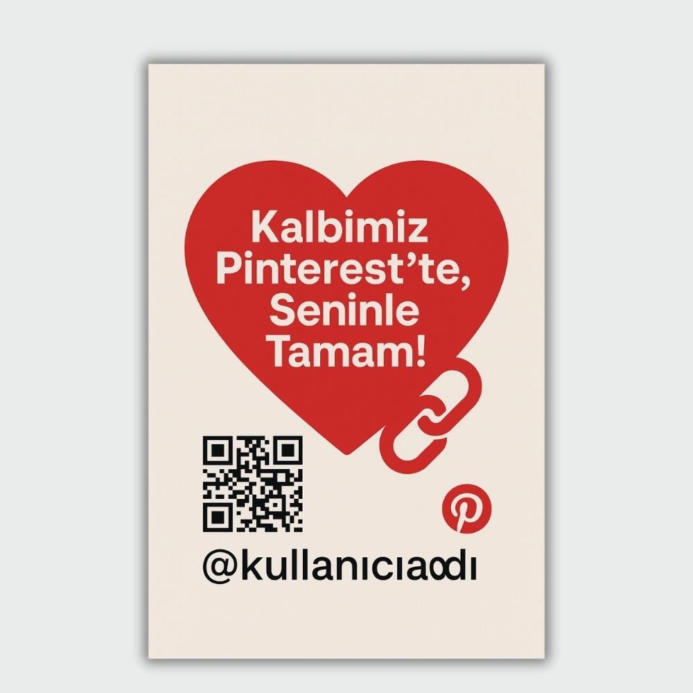 Pinterest Takip Kartı - Kalbimiz Seninle Tamam!