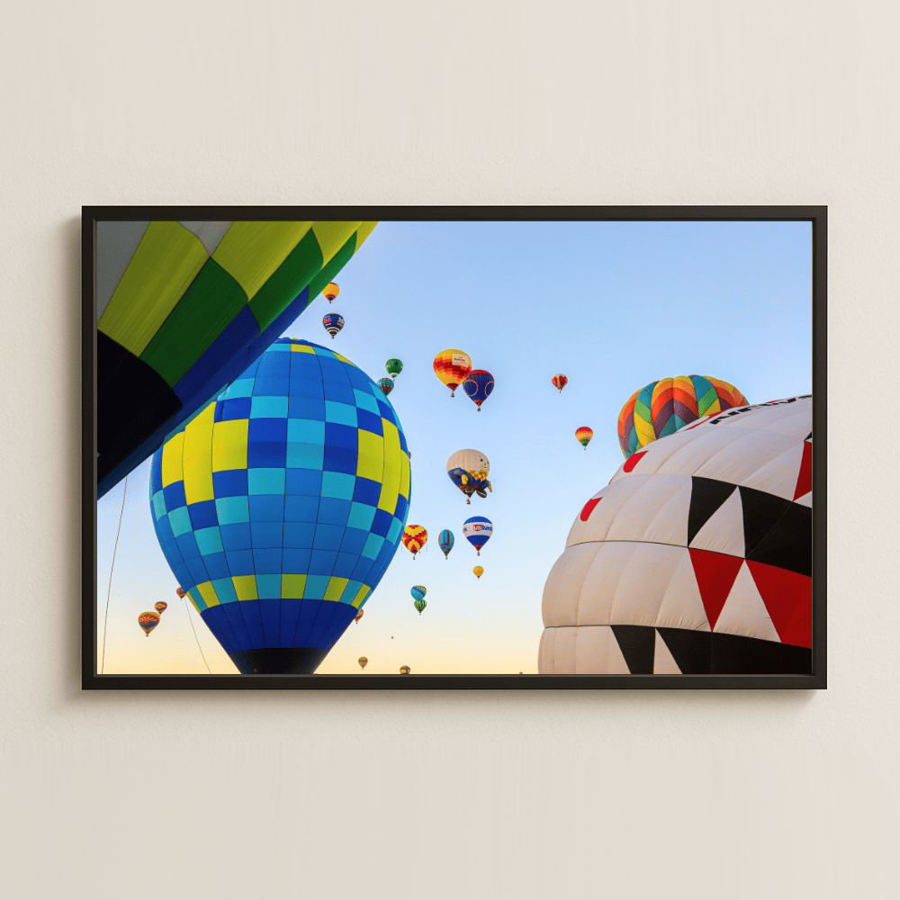 Renkli Balon Festivali UV Baskılı Modern Gökyüzü Tablosu