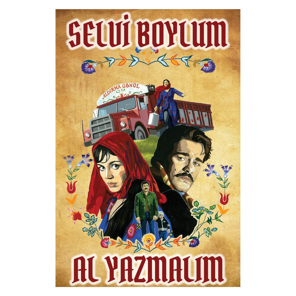 Selvi Boylum Al Yazmalım Retro Ahşap Tablo – Yeşilçam Temalı Aşk ve Emek Afişi
