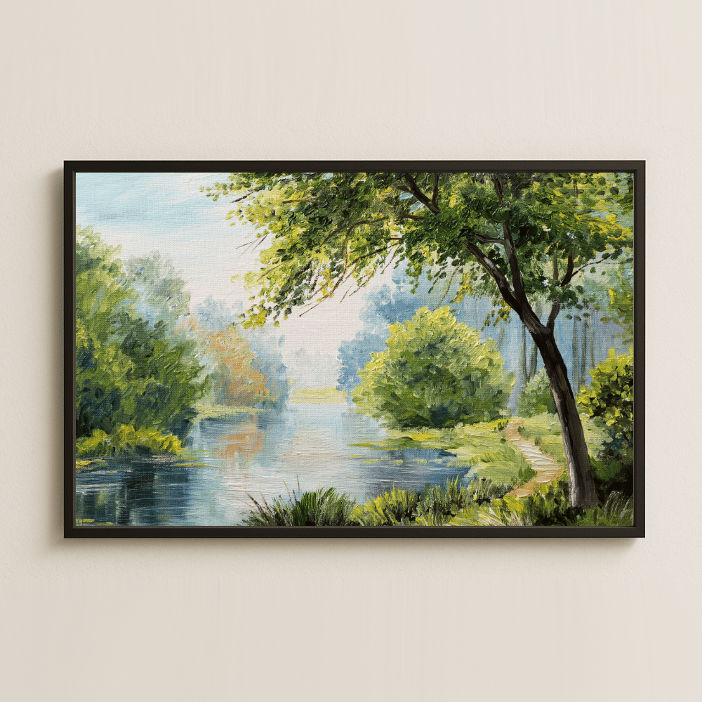 Sessiz Göl Manzarası UV Baskılı Doğa Tablosu