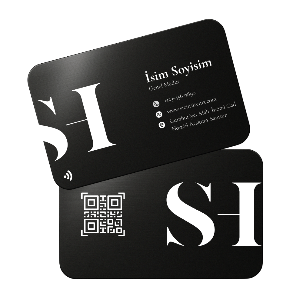 Siyah Metal Kartvizit - Asil ve Dayanıklı Tasarım