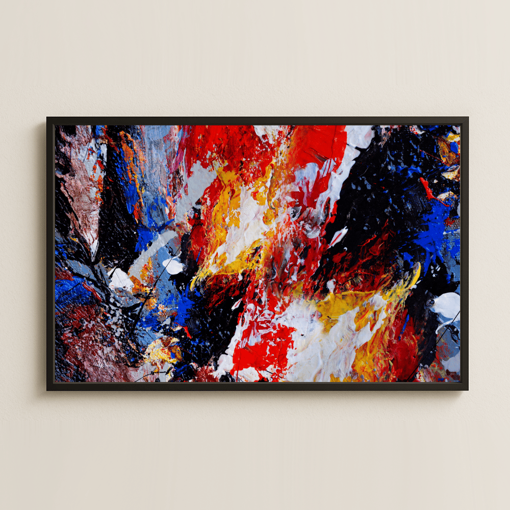 Soyut Renk Patlaması UV Baskılı Modern Sanat Tablosu