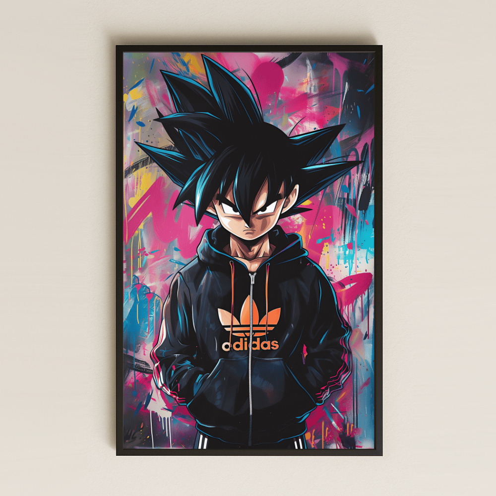 Street Style Goku Tasarımlı Şeffaf Pleksi Tablo