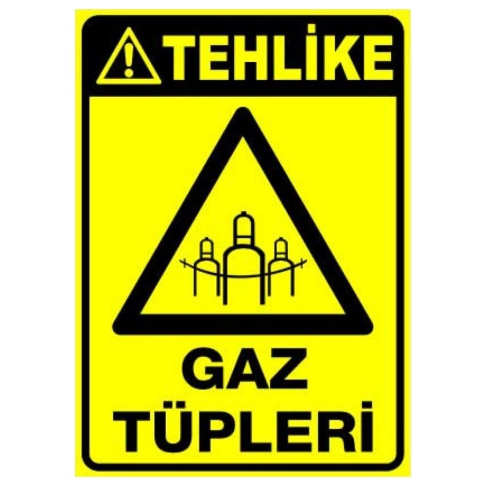 Tehlike Uyarı Levhası Gaz Tüpleri 