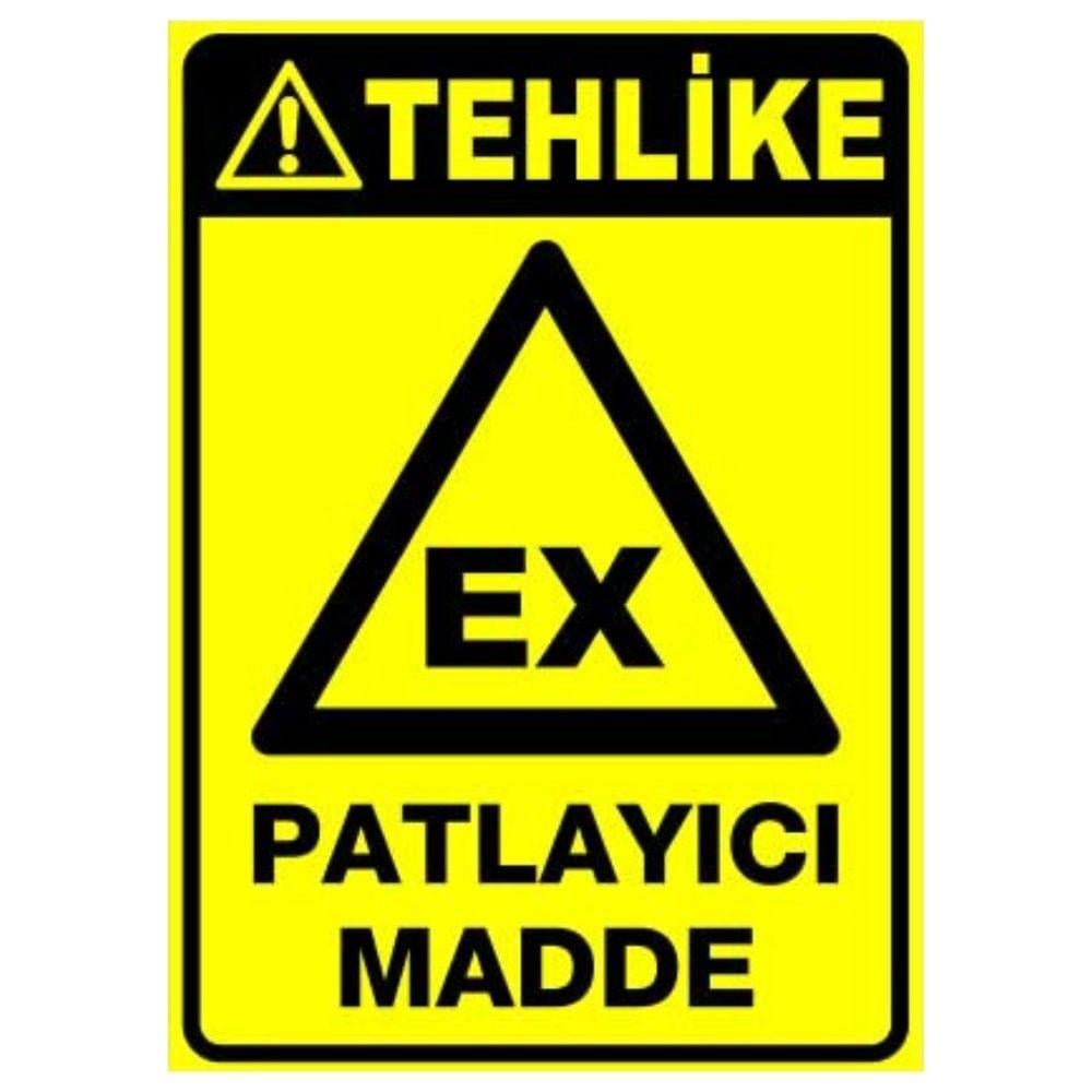 Tehlike Uyarı Levhası Patlayıcı Madde
