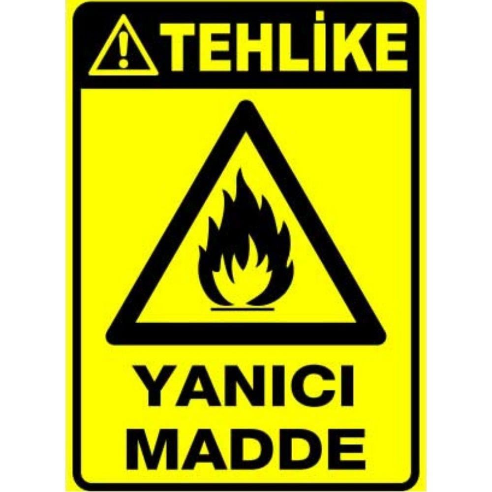 Tehlike Uyarı Levhası Yanıcı Madde