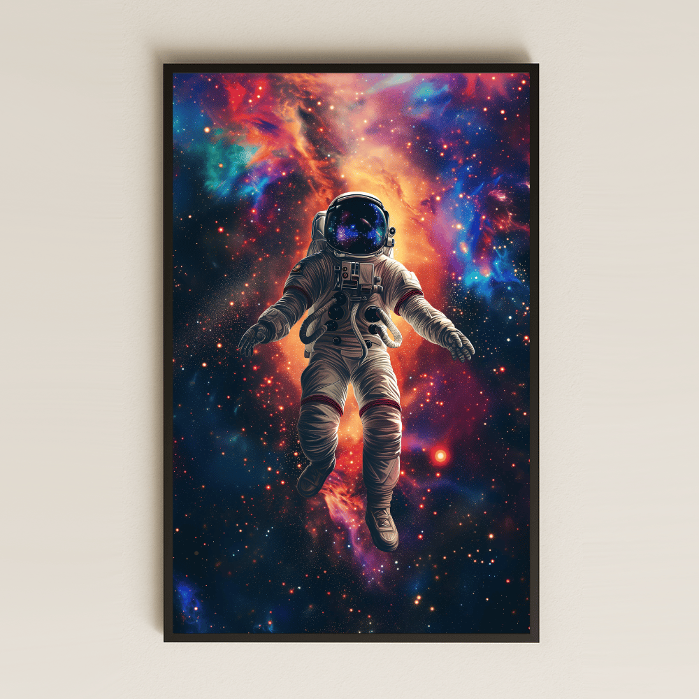 Uzay Boşluğunda Astronot Temalı Pleksi Tablo