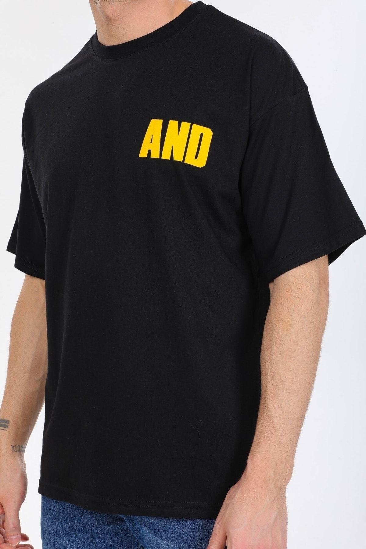 And Yazılı Siyah T-shirt