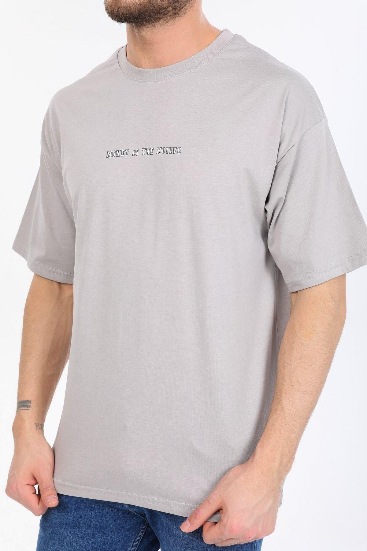 Hırsız Desenli Gri T-shirt