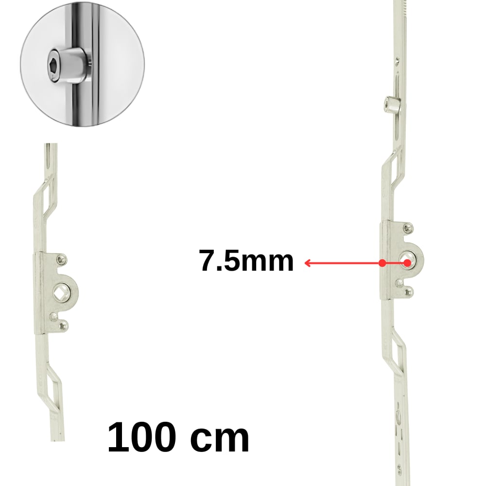 Endow 7,5 mm Göbek 100 cm Tek Açılım Pvc Pimapen Pencere İspanyoleti TKA 1000-1200