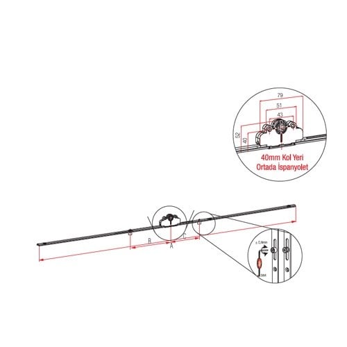 Fornax Ultraslide 40 mm Gr:06 1985-2400 Mantar Başlı Sürme İspanyolet