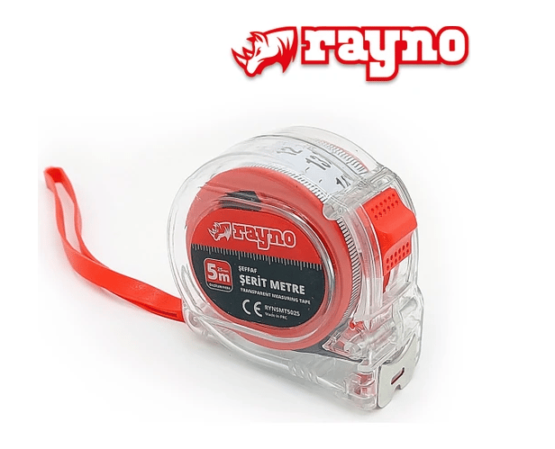 Rayno Şeffaf Şerit Metre 5 m x 25 mm