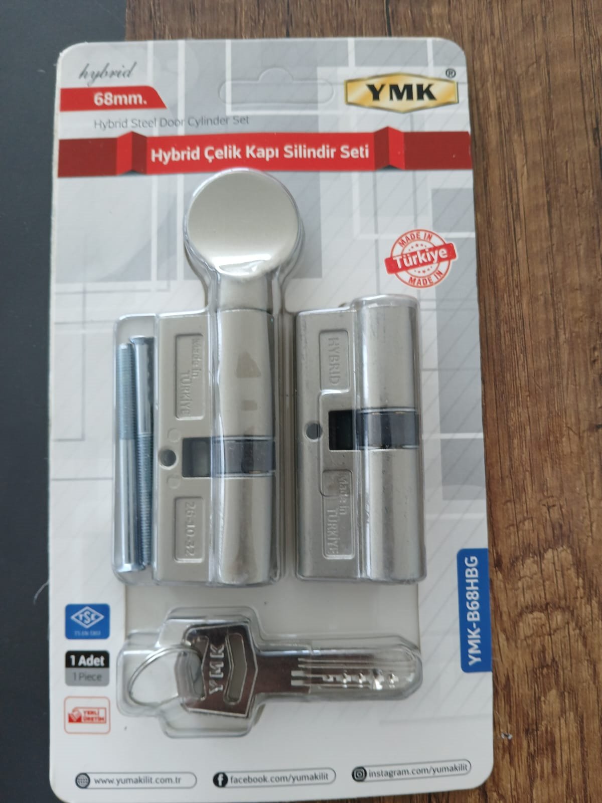 Yuma Ymk 68 mm Hybrid Çelik Kapı Kilidi Silindir Barel 2'li Seti