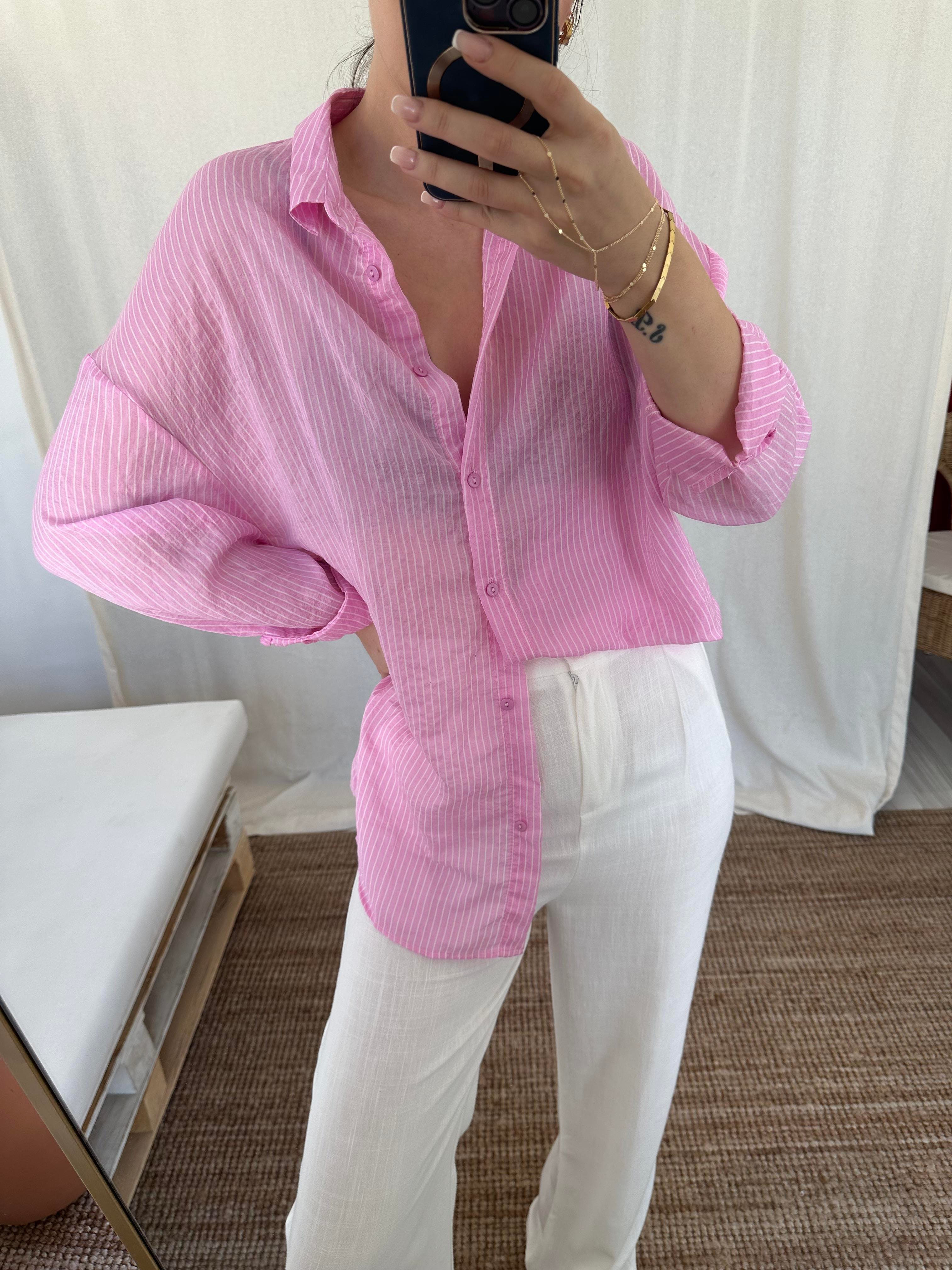 Çizgili Pembe Gömlek