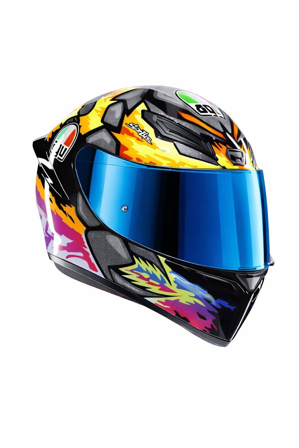 AGV-Agv K1 S Bezzecchi Kapalı Kask-Mavi Vizör