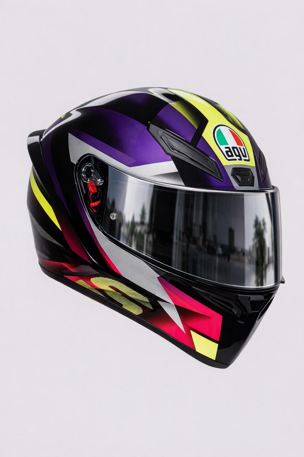 AGV-AGV K1 S E2206 FASTLAP BLACK PURPLE PINK M0196 - GRİ VİZÖR