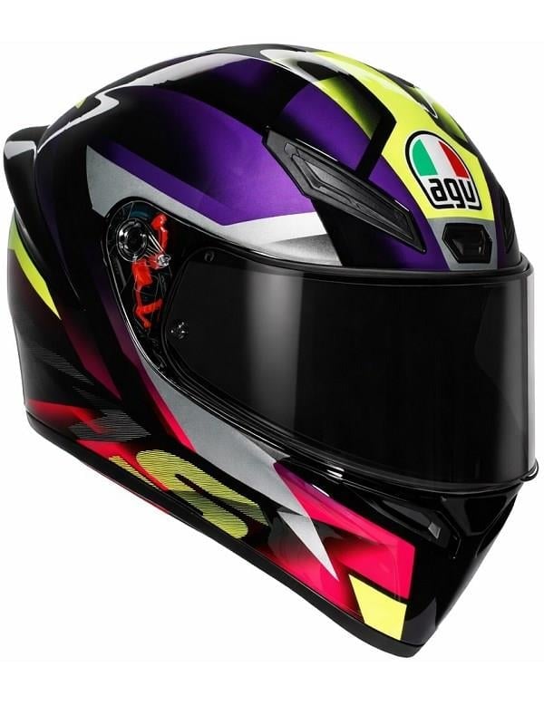 AGV-AGV K1 S E2206 FASTLAP BLACK PURPLE PINK M0196 -Siyah Vizör