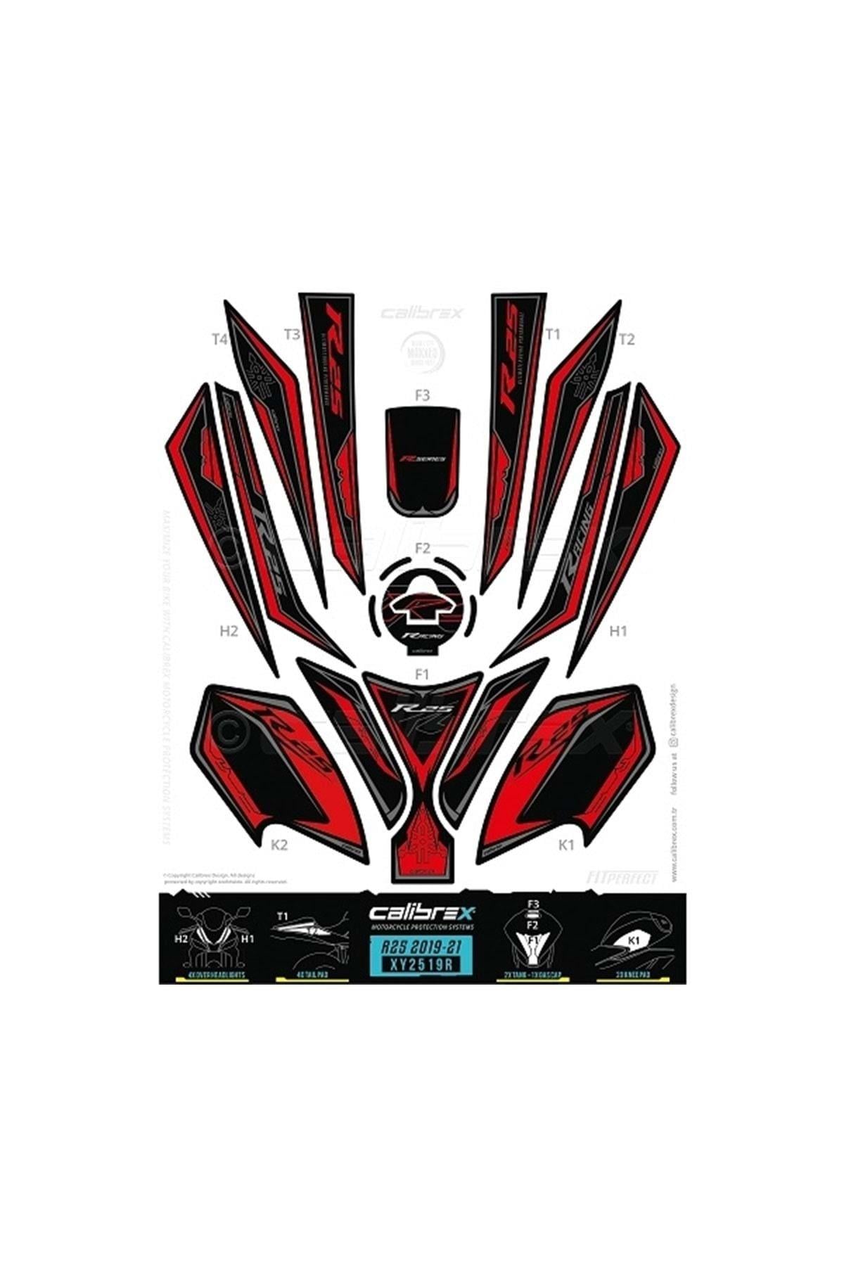 Yamaha R25 2019-2021 Tank Pad Full Set Kırmızı Xy2519r