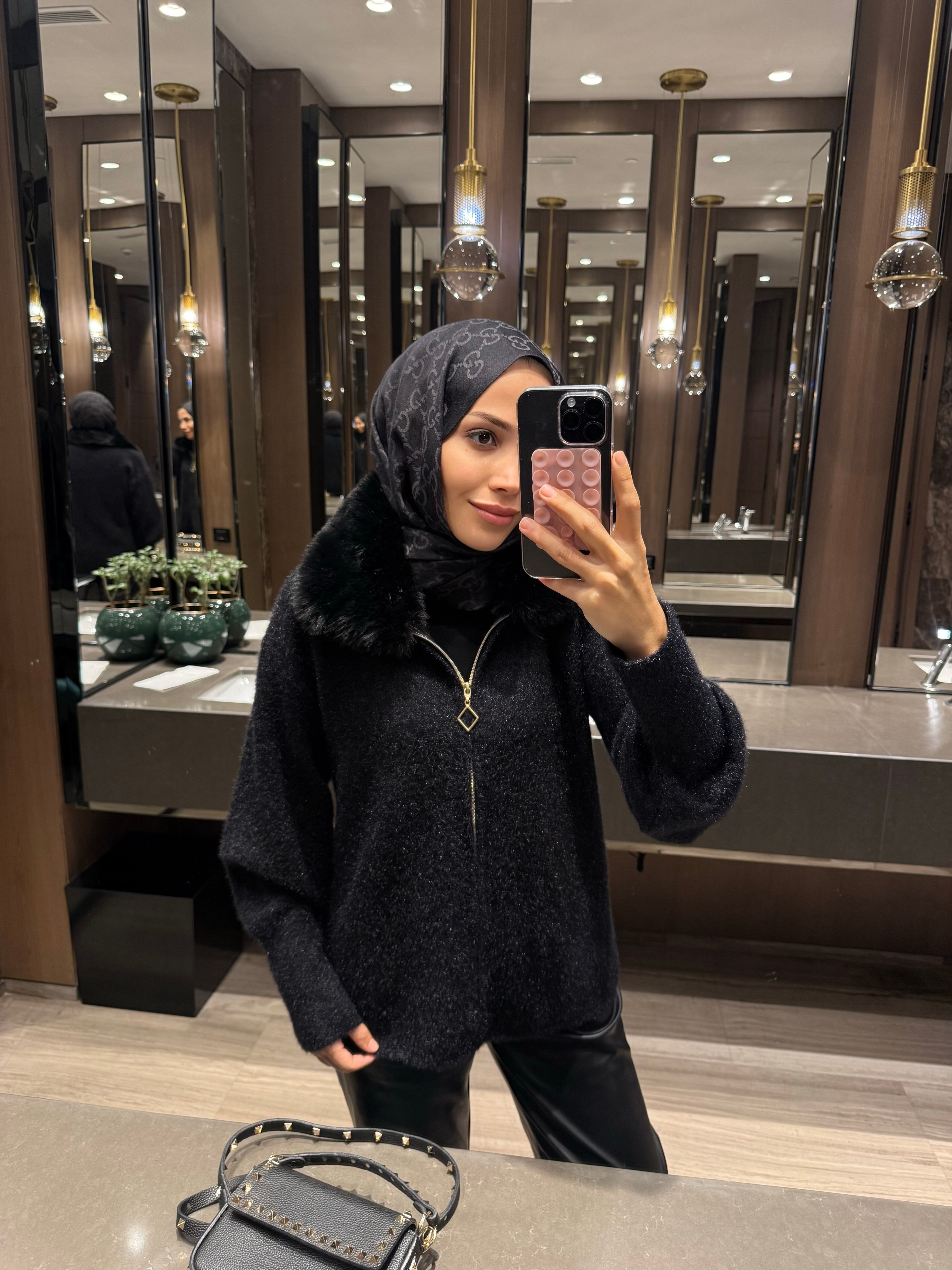Dolce angora hırka - Siyah