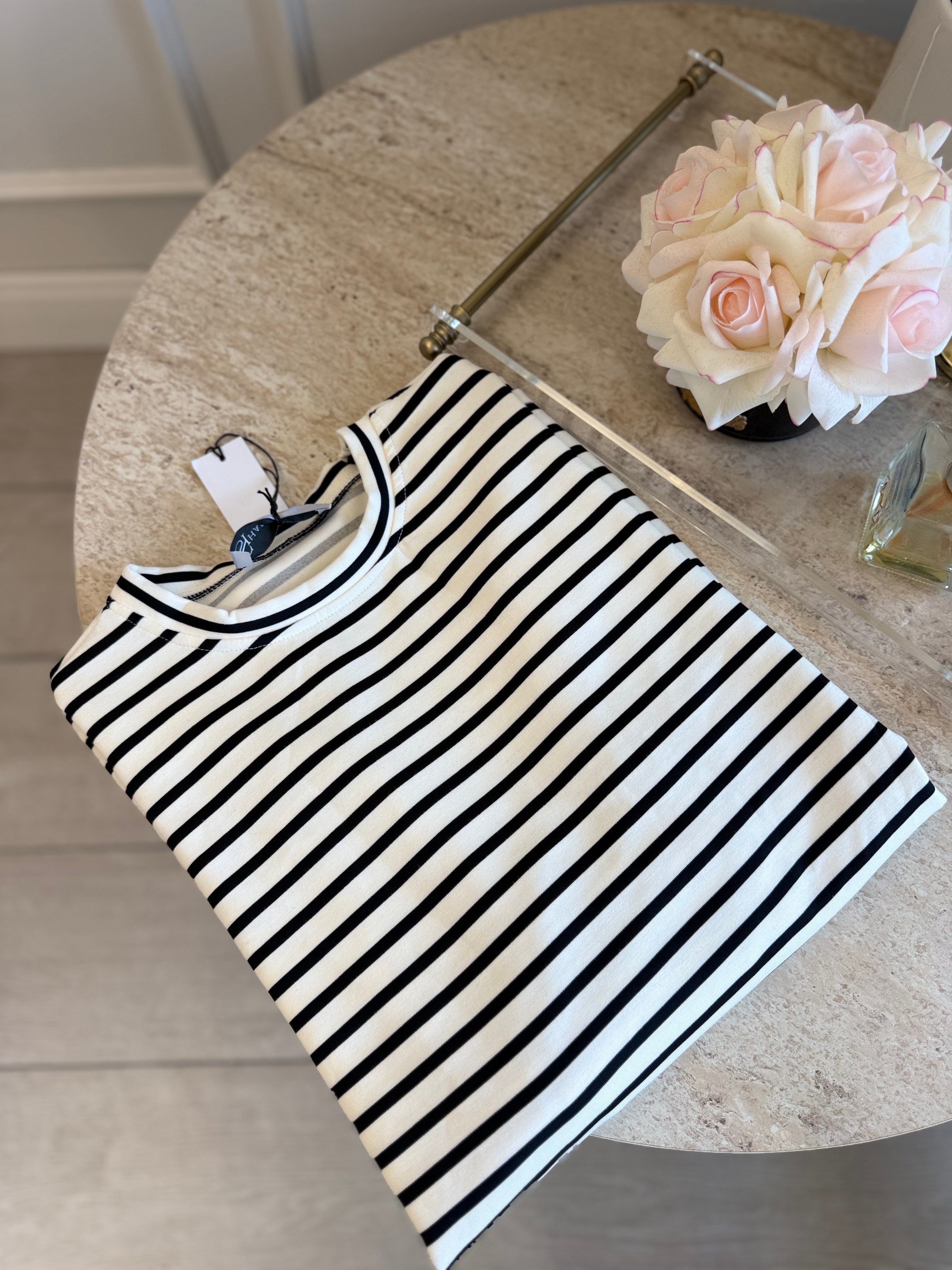 Oysh Çizgili basıc sweatshirt - Siyah