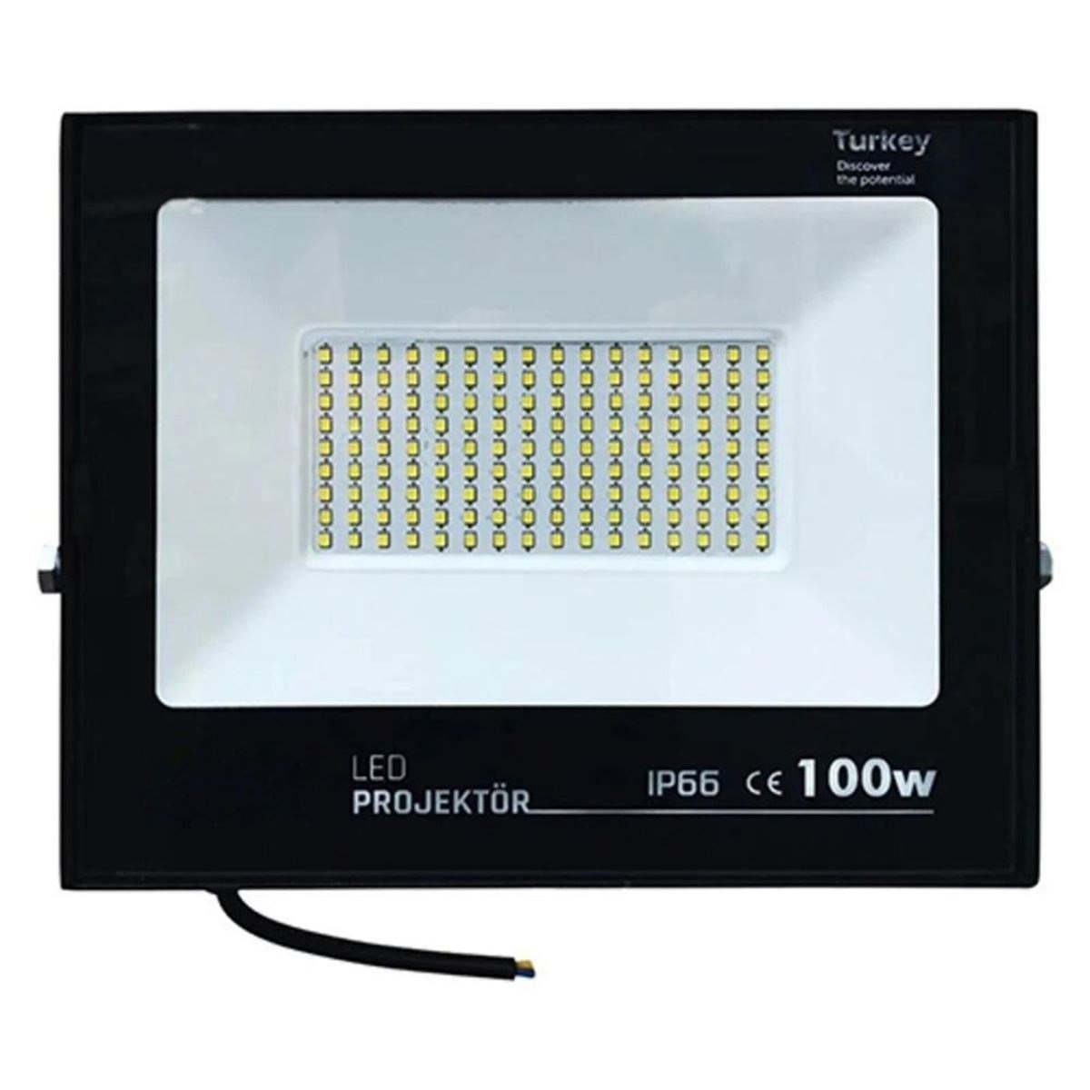 100W LED Projektör - Profesyonel IP66 Su Geçirmez Dış Mekan Aydınlatması, Yüksek Lümenli Şantiye Tipi Tasarruflu Bahçe ve Park Sel Armatürü