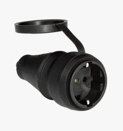 ARSTECH 505451 Monofaze Dişi Fiş Kauçuk Gövdeli 1x16A - Profesyonel Darbeye Dirençli IP44 Şantiye Tipi Endüstriyel Seyyar Dişi Fiş
