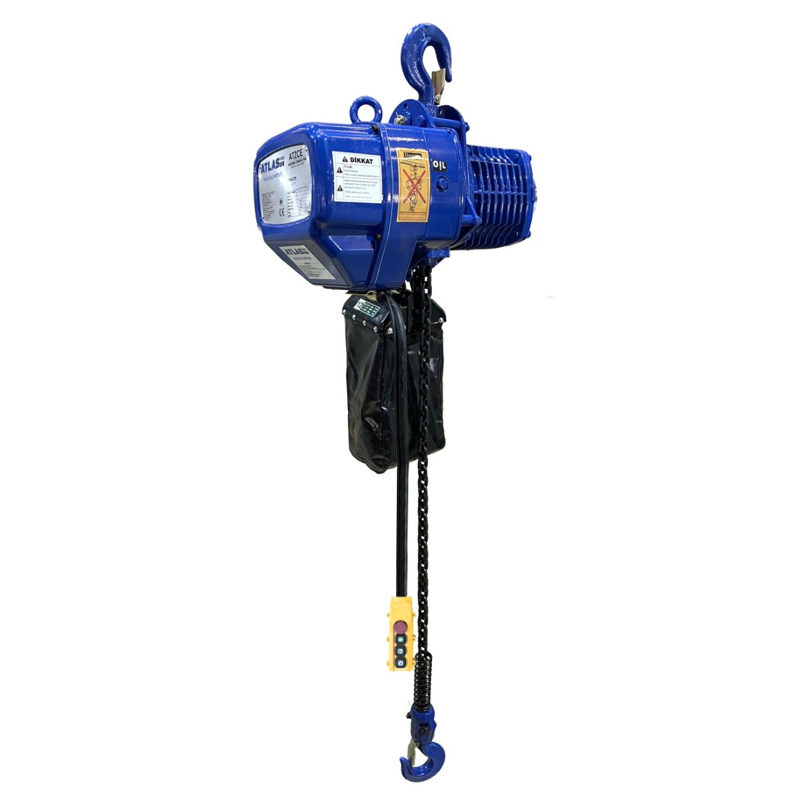 ATLAS 1 Ton 6 Metre Hızlı Elektrikli Zincirli Vinç - Profesyonel Şanzımanlı Yüksek Hızlı Sanayi Tipi Elektrikli Kaldırma Vinci