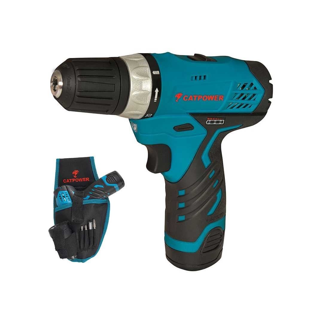 CATPOWER 5106 Akülü Matkap 12V 2Ah Li-Ion Akü - Profesyonel Hafif ve Kompakt Şarjlı Matkap, Taşınabilir Ahşap ve Metal Delme Makinesi