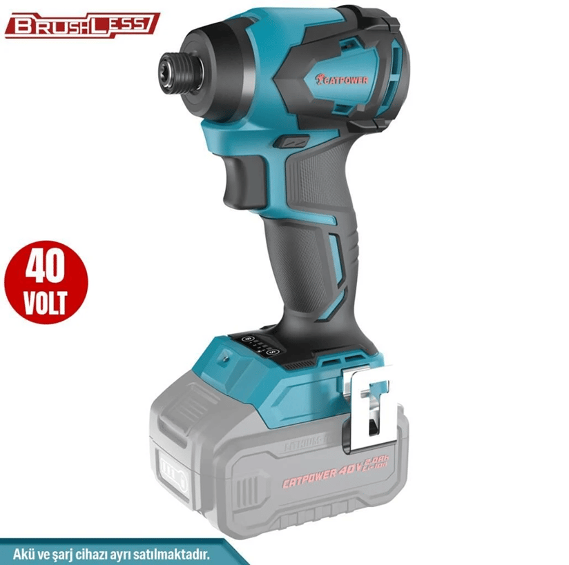 CATPOWER E1011 Kömürsüz Motor Darbeli Akülü Matkap 20V Li-Ion 2.0Ah - Profesyonel Brushless Kırıcı Delici Akülü Beton ve Duvar Matkabı