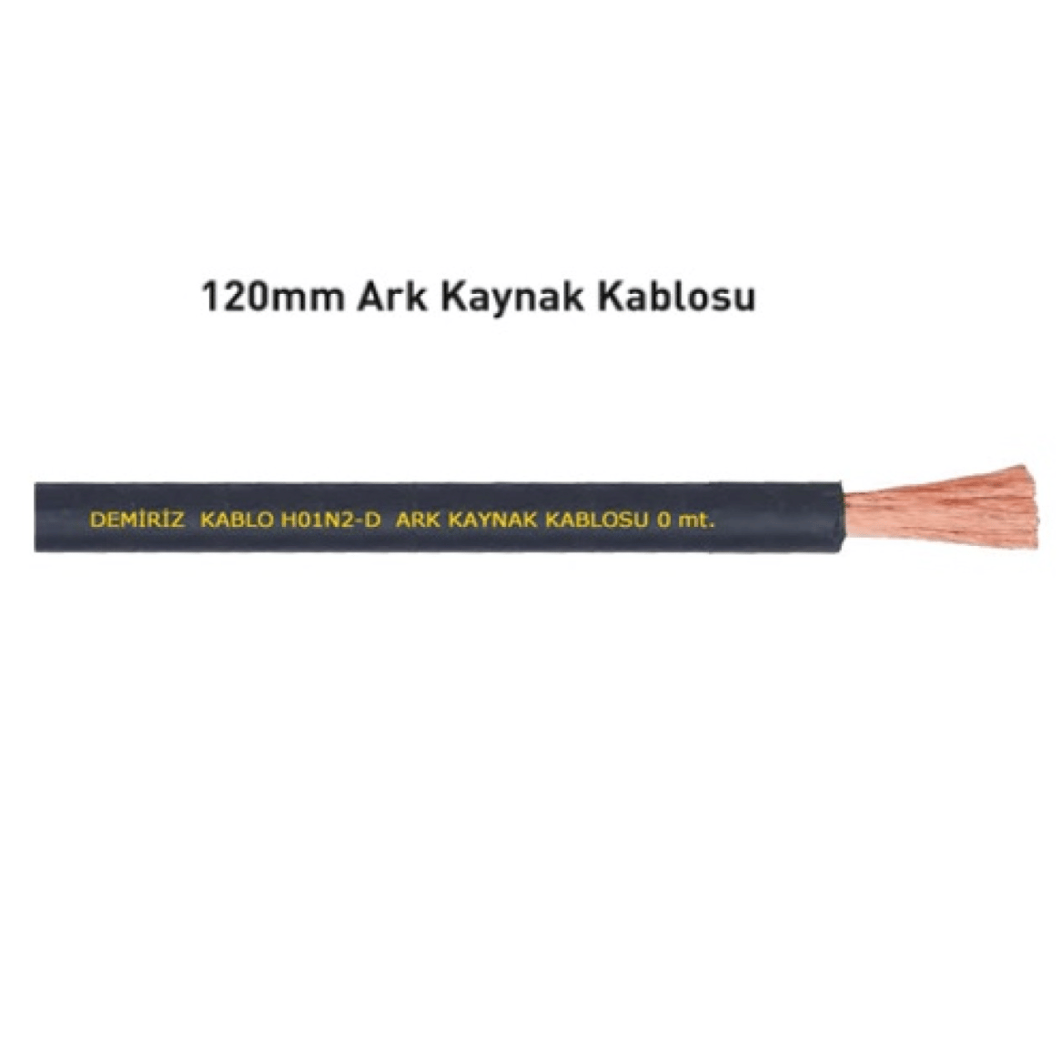 DEMİRİZ 120 mm H01N2-D Ark Kaynak Kablosu - Yüksek Akım Kapasiteli, Esnek ve Isıya Dayanıklı Profesyonel Bakır Kaynak Kablosu