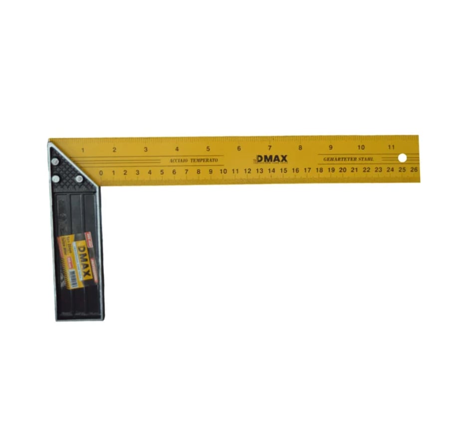 DMAX DMX4553 Sarı Tip Usta Gönyesi 300 mm - Profesyonel Kalın Tabanlı Alüminyum Gövde Marangoz ve İnşaat Gönyesi