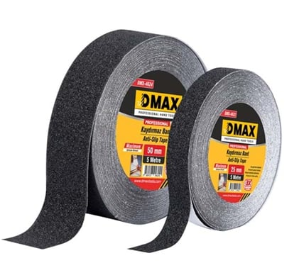 DMAX DMX4623 Siyah Kaydırmaz Bant 25 mm x 15 mt - Profesyonel Güçlü Zemin Emniyet ve Merdiven Kaymaz Bant