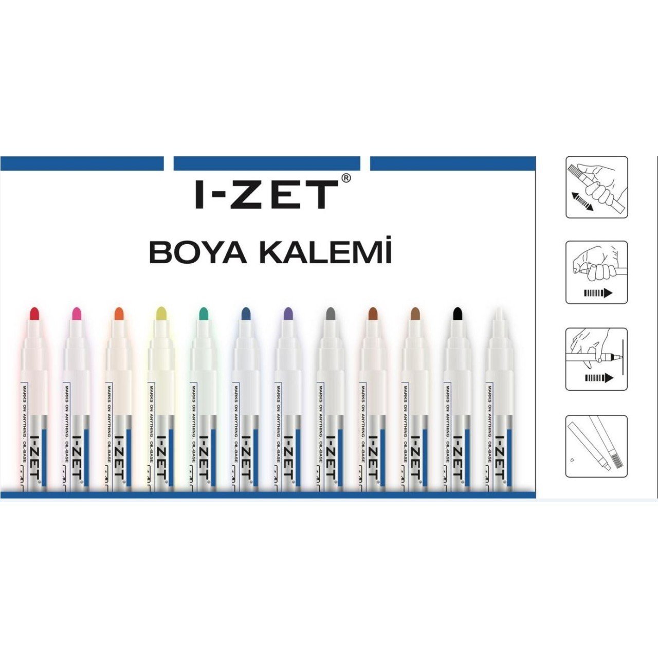 I-ZET Paint Marker Kalem - Profesyonel Endüstriyel Su Geçirmez Silinmez Boya Kalemi