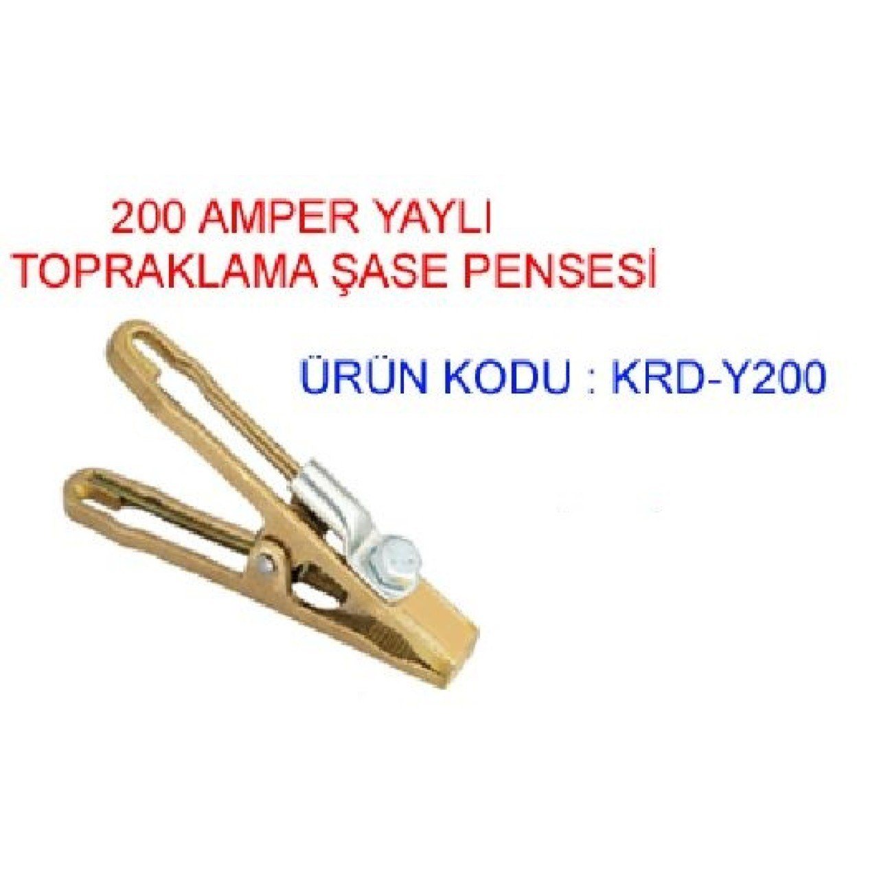 I-ZET Pirinç 200 Amper Yaylı Şase Pensesi - Profesyonel Ağır Hizmet Tipi Kaynak Şase Klemensi