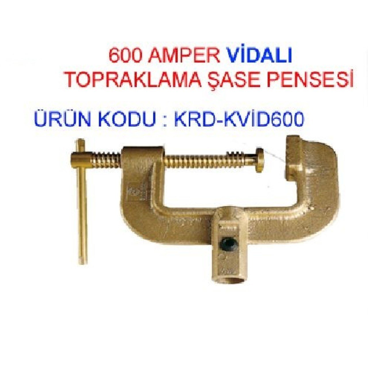 I-ZET Pirinç 600 Amper Vidalı Şase Kaynak Pensesi - Ağır Hizmet Tipi Endüstriyel Kaynak Klemensi