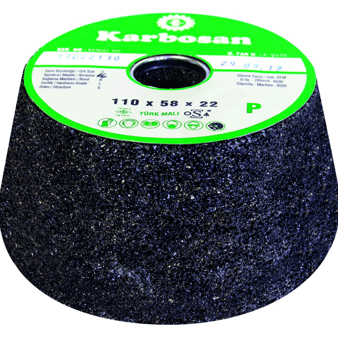 KARBOSAN 110x58x22 SC16 Bergin Burçlu Mozaik Silme Taşı - Profesyonel Silisyum Karbür Beton ve Mermer Aşındırma Diski, Ağır Hizmet Tipi Zemin Düzeltme Taşı